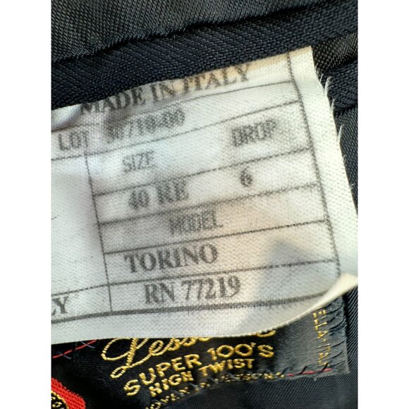 Vito Rufolo Mens Wool Suit Jacket 40R Navy Made In Italy Super 100s High Twist - Picture 6 of 16